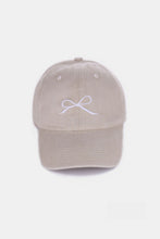 Load image into Gallery viewer, Pink Cotton Sports Hat | Bow Embroidered Washes Caps
