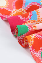 Load image into Gallery viewer, Pink Boho Flower Print Puff Sleeve Peplum Top | Tops/Tops &amp; Tees
