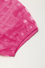 Load image into Gallery viewer, Strawberry Pink Checkered Puff Sleeve Babydoll Dress | Dresses/Mini Dresses
