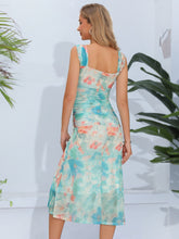 Load image into Gallery viewer, Printed Square Neck Wide Strap Midi Dress | Dress
