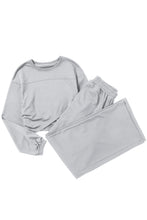 Load image into Gallery viewer, Activewear Set | Light Grey Criss Cross Crop Top and Pants
