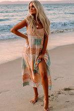 Load image into Gallery viewer, Multicolor Boho Patchwork Print Square Neck Sundress | Dresses/Maxi Dresses
