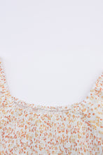 Load image into Gallery viewer, Apricot Boho Floral Smocked Puff Sleeve Mini Dress | Dresses/Floral Dresses
