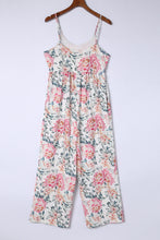 Load image into Gallery viewer, White Floral Spaghetti Straps Wide Leg Jumpsuit | Bottoms/Jumpsuits &amp; Rompers
