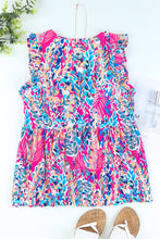 Load image into Gallery viewer, Boho Pattern Print Flounce V Neck Tank Top | Tops/Tank Tops
