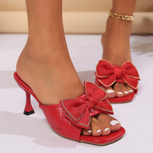 Load image into Gallery viewer, Bow PU Leather Kitten Heel Sandals
