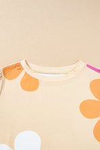 Load image into Gallery viewer, Apricot Flower Print Bubble Sleeve Tee | Tops/Tops &amp; Tees
