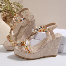 Load image into Gallery viewer, Braided Strap Wedge Sandals
