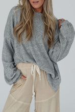 Load image into Gallery viewer, Grey Oversized Top | Side Split Drop Shoulder Top
