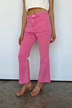 Load image into Gallery viewer, Pink Ankle-length Flare Leg Raw Hem Jeans | Bottoms/Jeans
