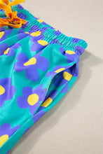 Load image into Gallery viewer, Green Flower Print Short Sleeve Shirt Pajamas Set | Loungewear &amp; Sleepwear/Sleepwear
