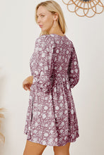 Load image into Gallery viewer, Babydoll Dress | Floral Tie Neck Ruched Dress
