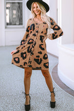 Load image into Gallery viewer, Mini Dress | Leopard Print Bubble Sleeve Loose Knit

