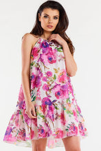 Load image into Gallery viewer, Summer Chiffon Mini Dress | Flared Ruffled Bottom
