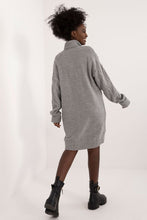 Load image into Gallery viewer, Turtleneck Casual Gray Sweater Dress
