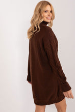 Load image into Gallery viewer, Turtleneck Casual Gray Sweater Dress
