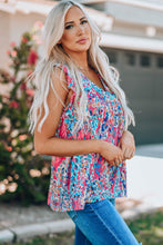 Load image into Gallery viewer, Boho Pattern Print Flounce V Neck Tank Top | Tops/Tank Tops

