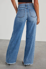 Load image into Gallery viewer, Blue Jeans-Raw Hem Wide Leg Blue Jeans with Pockets | Blue Jeans
