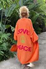 Load image into Gallery viewer, Peace &amp; Love Colorful Cardigan- On Sale
