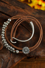 Load image into Gallery viewer, Brown Daisy Beading Alloy Multilayer Bracelet
