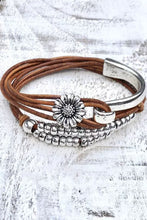 Load image into Gallery viewer, Brown Daisy Beading Alloy Multilayer Bracelet

