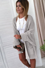 Load image into Gallery viewer, Gray Oversized Fold Over Sleeve Sweater Cardigan | Tops/Sweaters &amp; Cardigans
