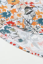 Load image into Gallery viewer, Multicolor Split V Neck Puff Sleeve Flower Print Blouse | Tops/Blouses &amp; Shirts
