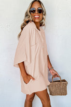 Load image into Gallery viewer, Apricot Half Button Collared Loose Romper
