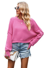 Load image into Gallery viewer, Ribbed Trim Drop Shoulder Baggy Sweater | Tops/Sweaters &amp; Cardigans
