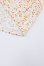 Load image into Gallery viewer, Apricot Boho Floral Smocked Puff Sleeve Mini Dress | Dresses/Floral Dresses
