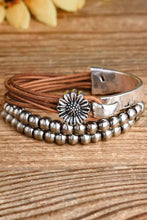 Load image into Gallery viewer, Brown Daisy Beading Alloy Multilayer Bracelet
