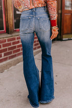 Load image into Gallery viewer, Sky Blue Button Fly Ripped High Waist Flare Jeans | Bottoms/Jeans
