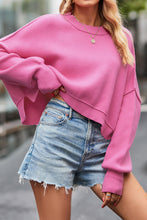 Load image into Gallery viewer, Ribbed Trim Drop Shoulder Baggy Sweater
