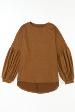 Load image into Gallery viewer, Faux Knit Jacquard Puffy Long Sleeve Top | Tops/Long Sleeve Tops

