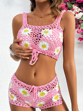Load image into Gallery viewer, Two Piece Beach Cover Up | Pink Flower Cutout
