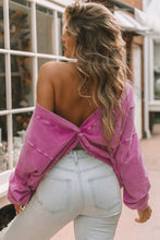 Load image into Gallery viewer, Oversized Sweatshirt | Rose Exposed Seam Twist Open Back
