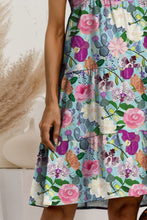 Load image into Gallery viewer, Womens Dress-Printed Round Neck Sleeveless Tiered Dress | Dresses/Mini Dresses
