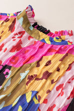 Load image into Gallery viewer, Womens Blouse-Printed Notched Long Sleeve Blouse | Tops/Blouses &amp; Shirts
