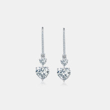 Load image into Gallery viewer, Moissanite Earrings-5.44 Carat 925 Sterling Silver Moissanite Heart Drop Earrings | moissanite earrings
