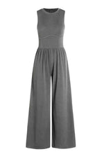 Load image into Gallery viewer, Womens Jumpsuit-Round Neck Sleeveless Jumpsuit with Pockets | jumpsuit
