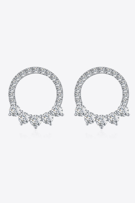 Moissanite Earrings-Moissanite Platinum-Plated Earrings | moissanite earrings