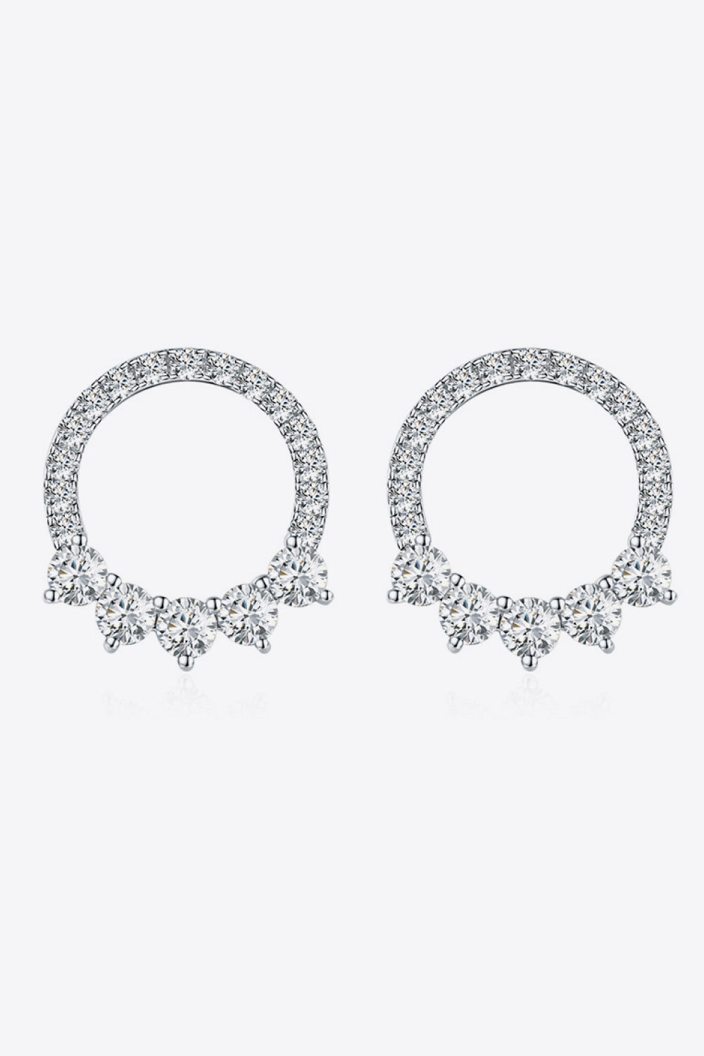 Moissanite Earrings-Moissanite Platinum-Plated Earrings | moissanite earrings