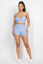 Load image into Gallery viewer, Terry Towel Bralette Top &amp; Mini Shorts Set
