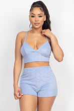 Load image into Gallery viewer, Terry Towel Bralette Top &amp; Mini Shorts Set
