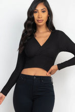 Load image into Gallery viewer, BodyCon Activewear | Ribbed Wrap Front Long Sleeve Top
