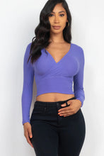 Load image into Gallery viewer, BodyCon Top | Ribbed Wrap Front Long Sleeve Top
