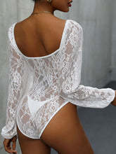 Load image into Gallery viewer, Womens Bodysuit-Lace Balloon Sleeve Bodysuit | bodysuit
