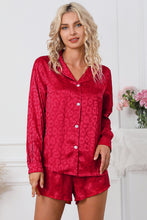 Load image into Gallery viewer, Womens Loungewear-Long Sleeve Shirt and Shorts Lounge Set
