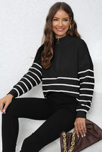 Load image into Gallery viewer, Womens Sweater-Mock Neck Long Sleeve Zip-Up Sweater
