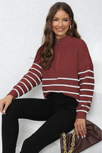 Load image into Gallery viewer, Womens Sweater-Mock Neck Long Sleeve Zip-Up Sweater
